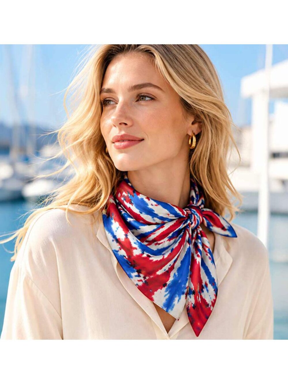 Tigerstars Tiedye Print Square Scarf